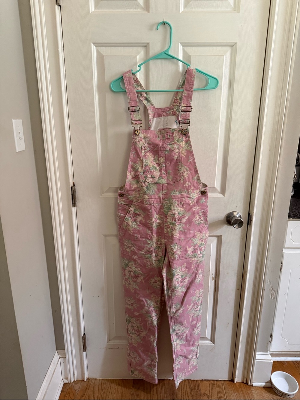 April Cornell Pink Floral Cotton Overalls Jumpsuit